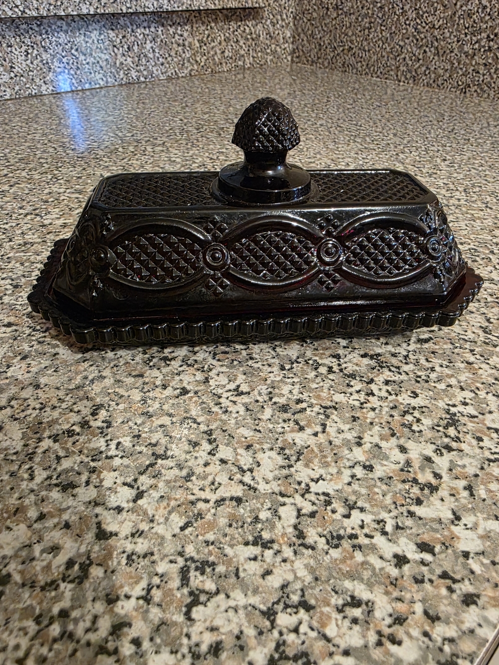 Antique Avon 1876 Cape Cod Collection Ruby Red Covered Butter Dish Nice!!